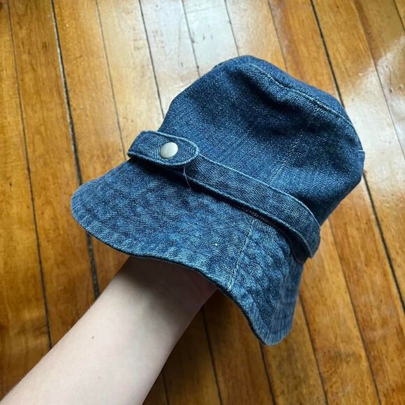 Denim Bucket Hat Y2K Women's Blue and Navy Vintage 90s - Picture 3 of 6